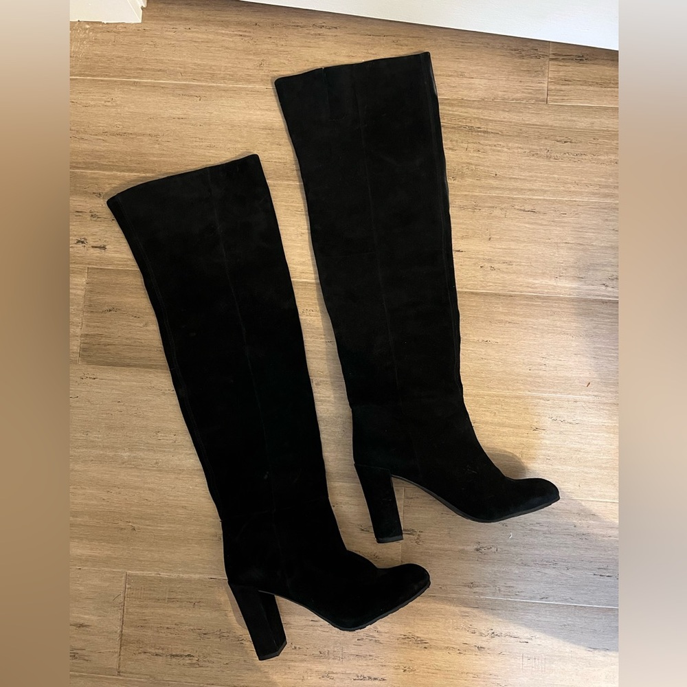 Nine West Black Over-the-Knee Suede Boots